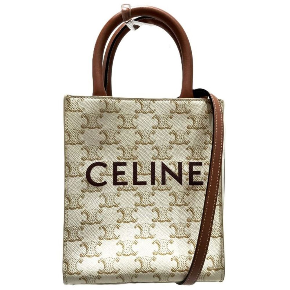 CELINE Triomphe Mini Vertical Cabas Leather Tote Bag